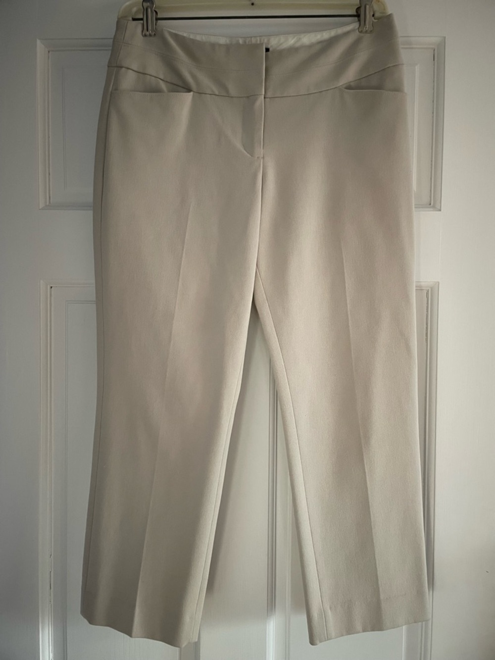 Express Editor Cream Cropped Dress Pants